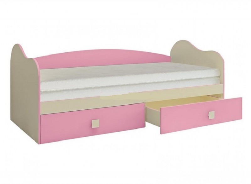 Кровать подростковая с ящиками Радуга фламинго